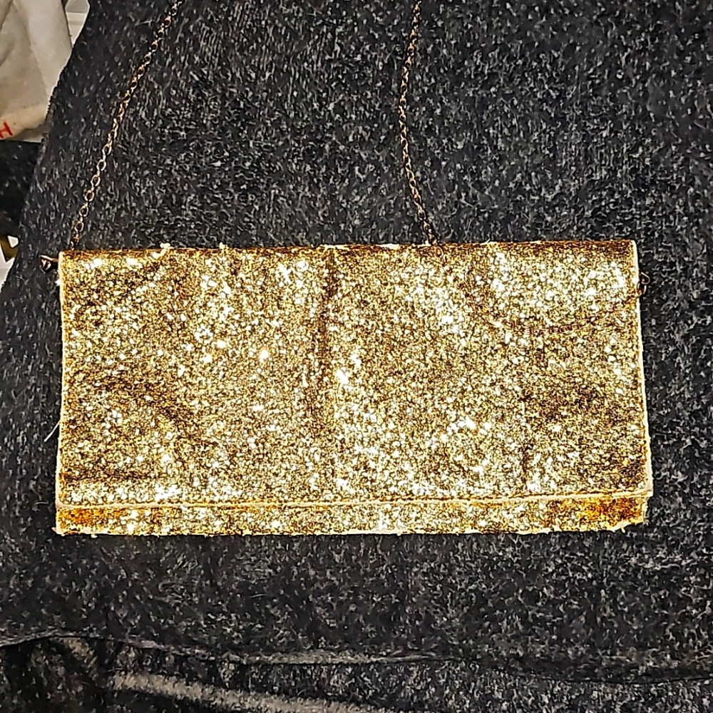 All glitter golden handbag
